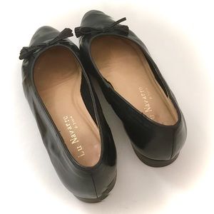 Classic Italian Leather Black Flats.